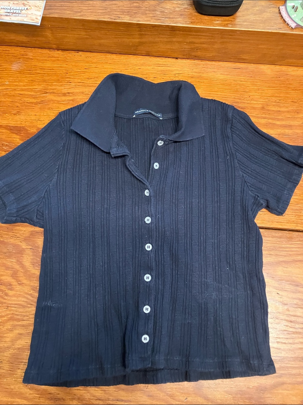Navy Short-Sleeve Button Polo Shirt